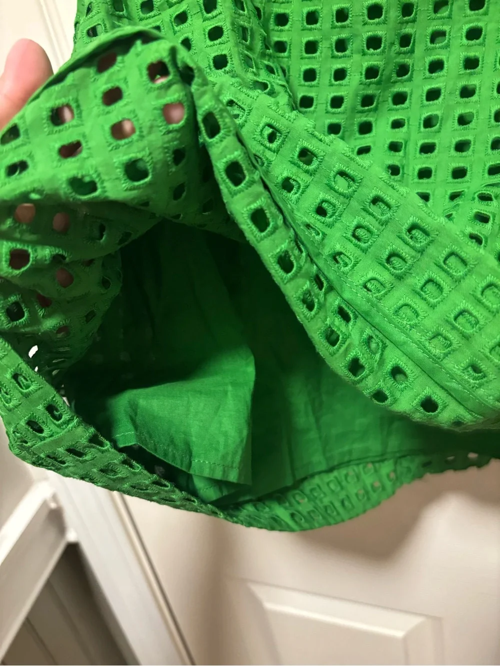 Kate Spade x Target Green Eyelet Crop Top Large Cotton Sleeveless